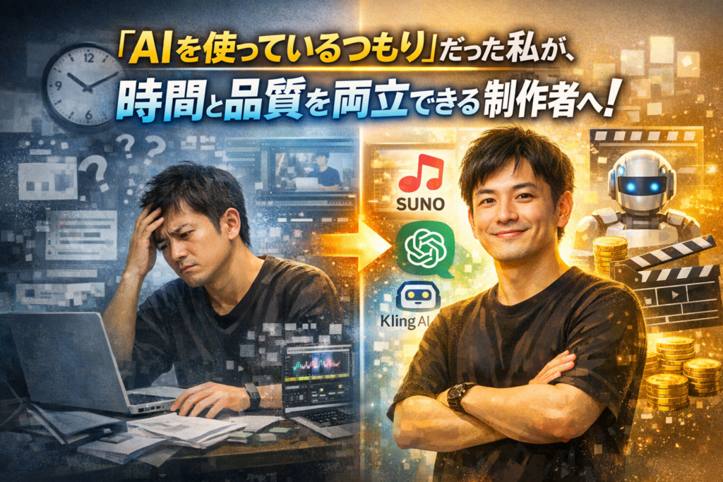 「AIを使っているつもり」だった私が、時間と品質を両立できる制作者へ！